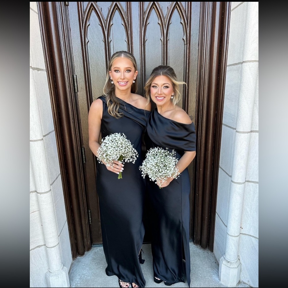 Black Satin Formal Dress